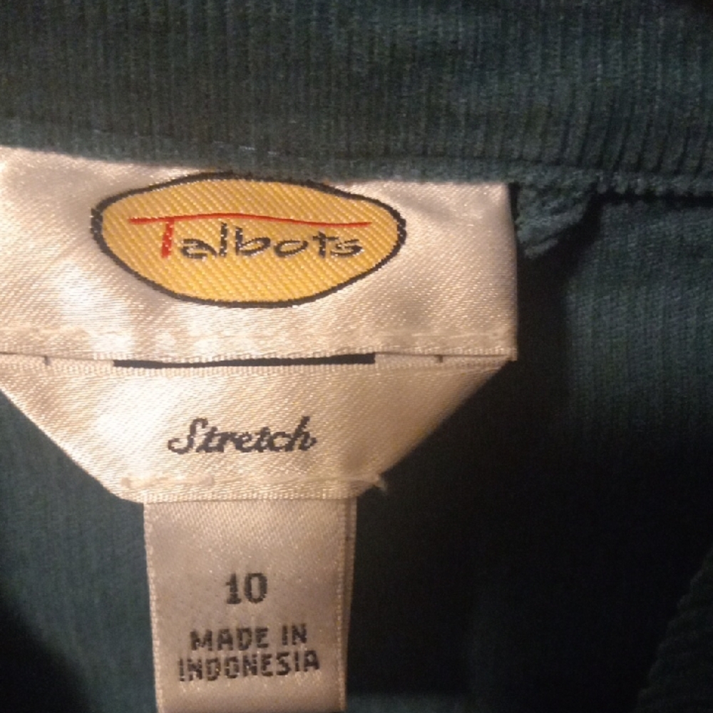 Talbots Teal Corduroy Button-Front Blazer - Picture 2 of 5